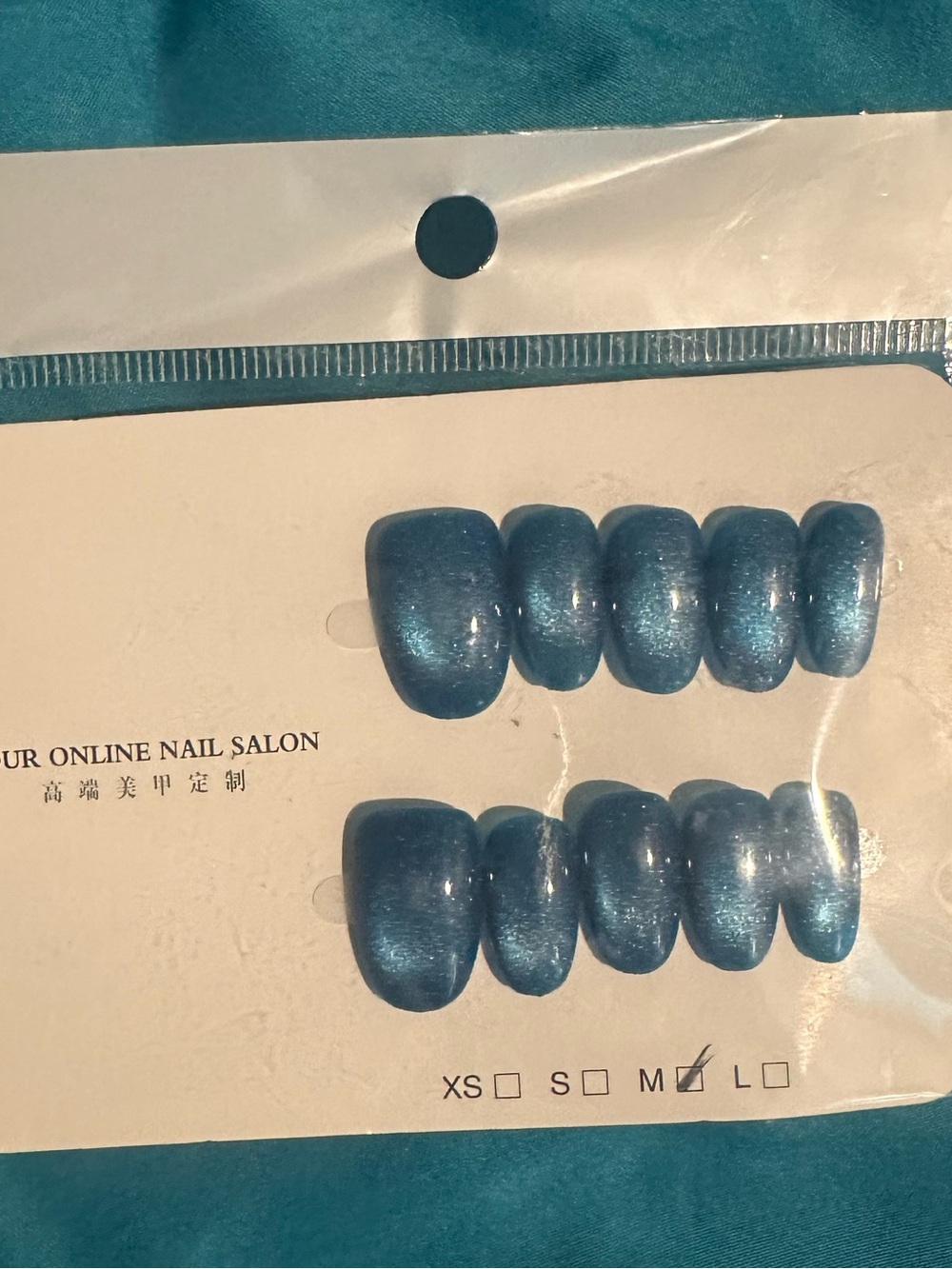 Metallic Blue Press-On Nail Set